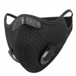 Wholesale PM2.5 Sports Fashion Washable Double Valve Multi Layer Cloth Protection Cover with Filter for Adults and Children (Black)